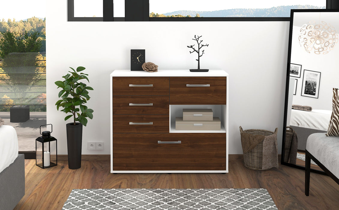 Sideboard Coco, Walnuss Front (92x79x35cm) - Stil.Zeit Möbel GmbH