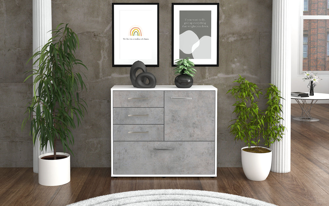 Sideboard Corina, Beton Front (92x79x35cm) - Stil.Zeit Möbel GmbH