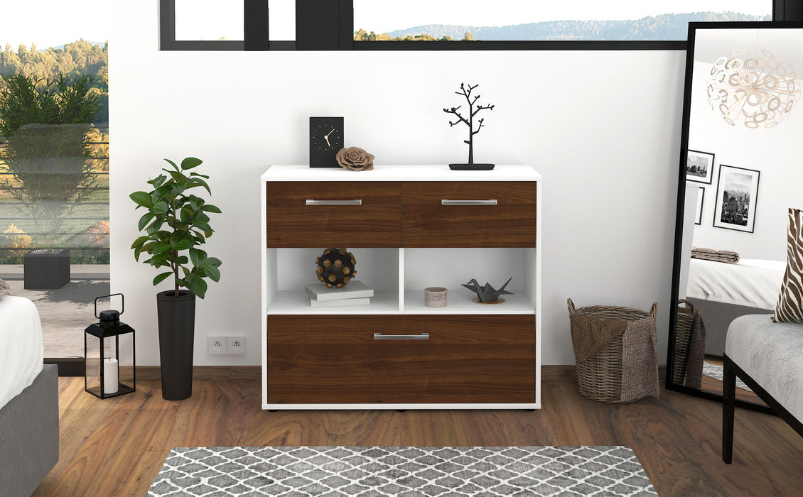 Sideboard Cosima, Walnuss Front (92x79x35cm) - Stil.Zeit Möbel GmbH