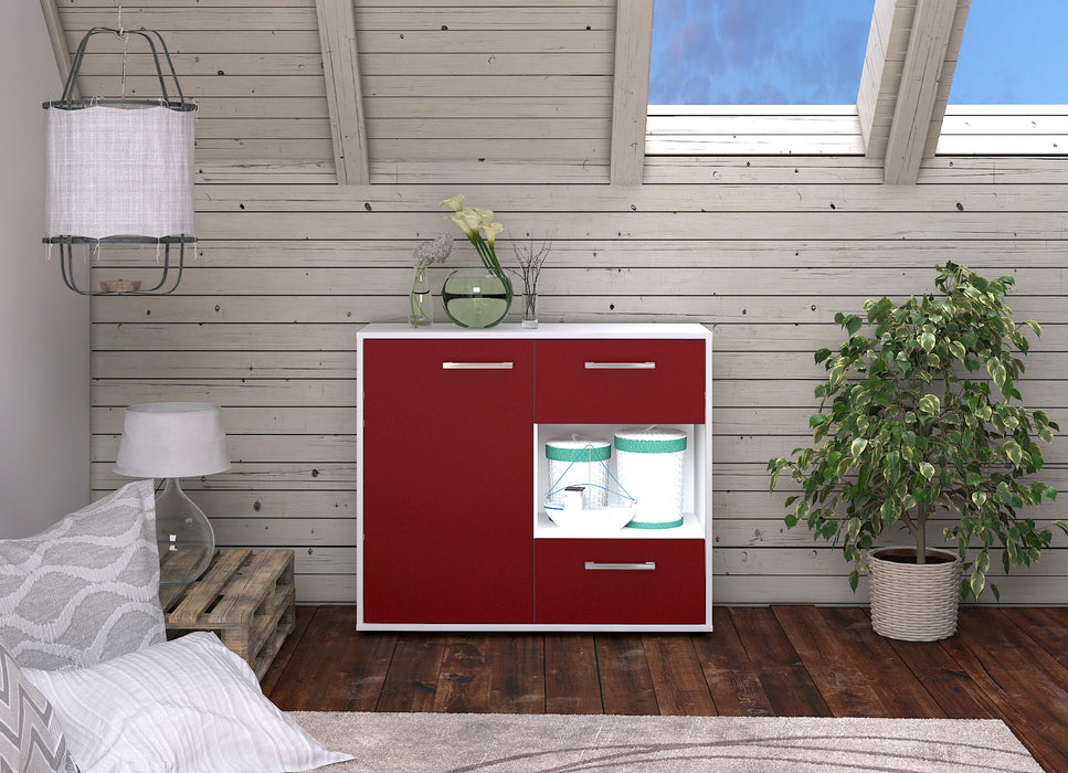 Sideboard Danica, Rot Front (92x79x35cm) - Stil.Zeit Möbel GmbH