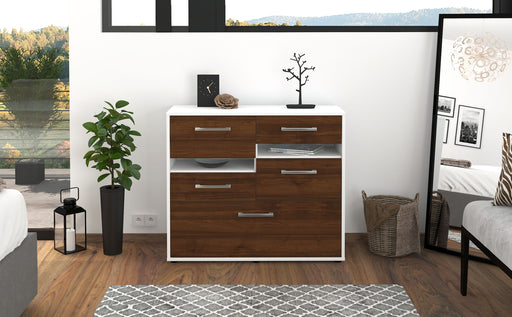 Sideboard Daria, Walnuss Front (92x79x35cm) - Stil.Zeit Möbel GmbH