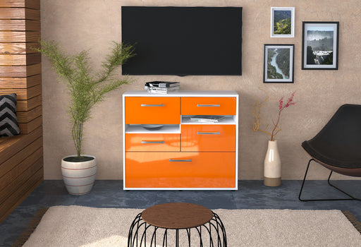 Sideboard Daria, Orange Front (92x79x35cm) - Stil.Zeit Möbel GmbH