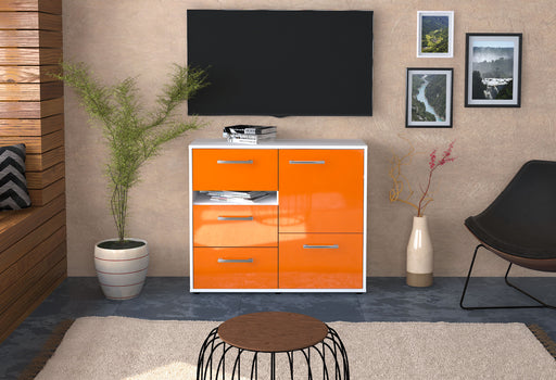Sideboard Davina, Orange Front (92x79x35cm) - Stil.Zeit Möbel GmbH