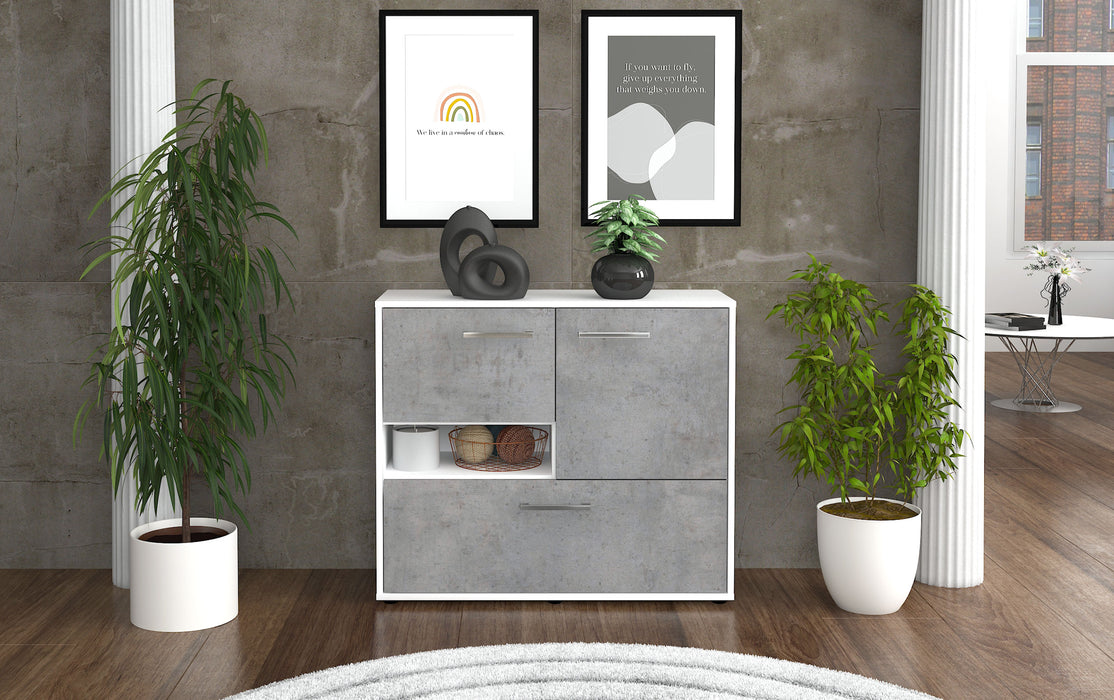 Sideboard Debora, Beton Front (92x79x35cm) - Stil.Zeit Möbel GmbH