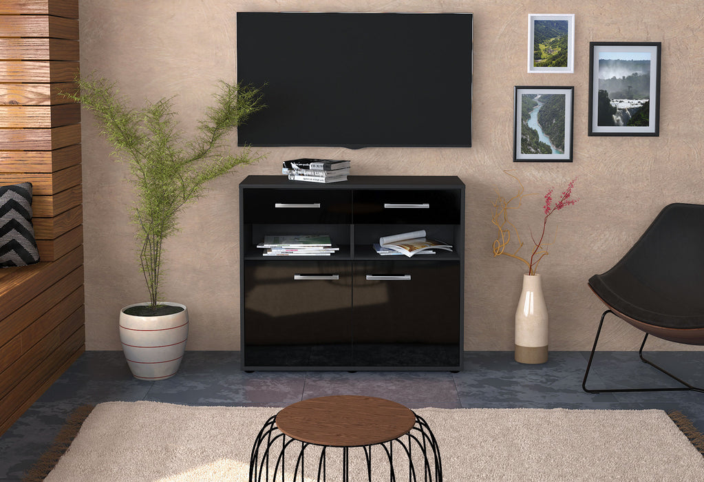 Sideboard Bruna, Schwarz Front (92x79x35cm) - Stil.Zeit Möbel GmbH