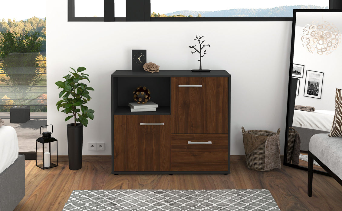 Sideboard Carina, Walnuss Front (92x79x35cm) - Stil.Zeit Möbel GmbH