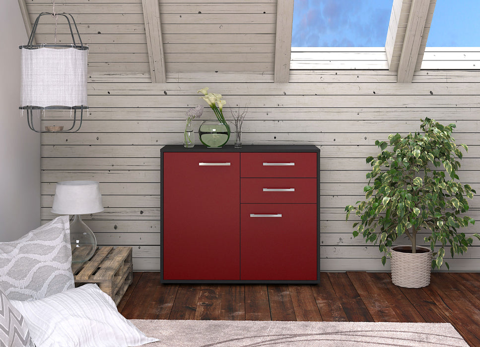 Sideboard Chantal, Rot Front (92x79x35cm) - Stil.Zeit Möbel GmbH