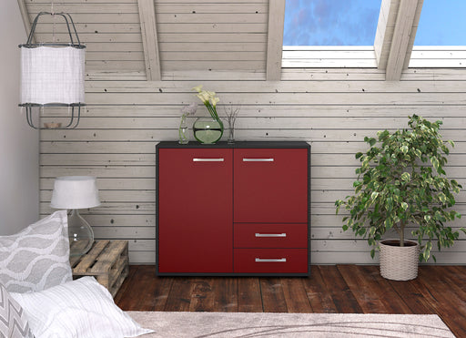 Sideboard -, Rot Front (92x79x35cm) - Stil.Zeit Möbel GmbH