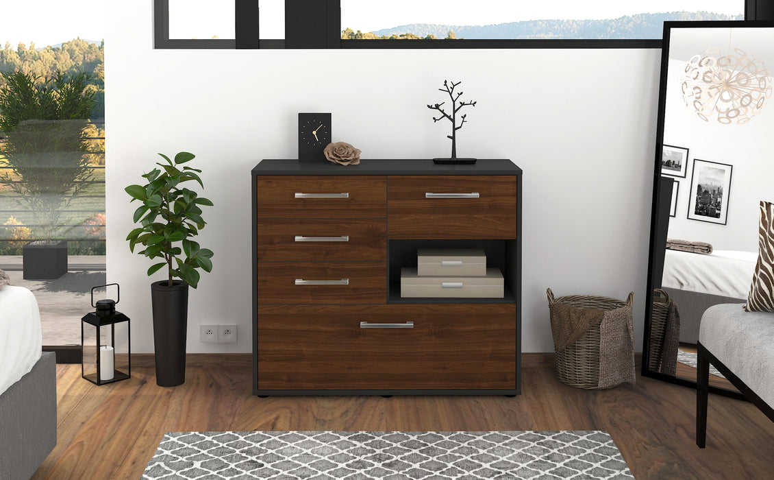 Sideboard Coco, Walnuss Front (92x79x35cm) - Stil.Zeit Möbel GmbH