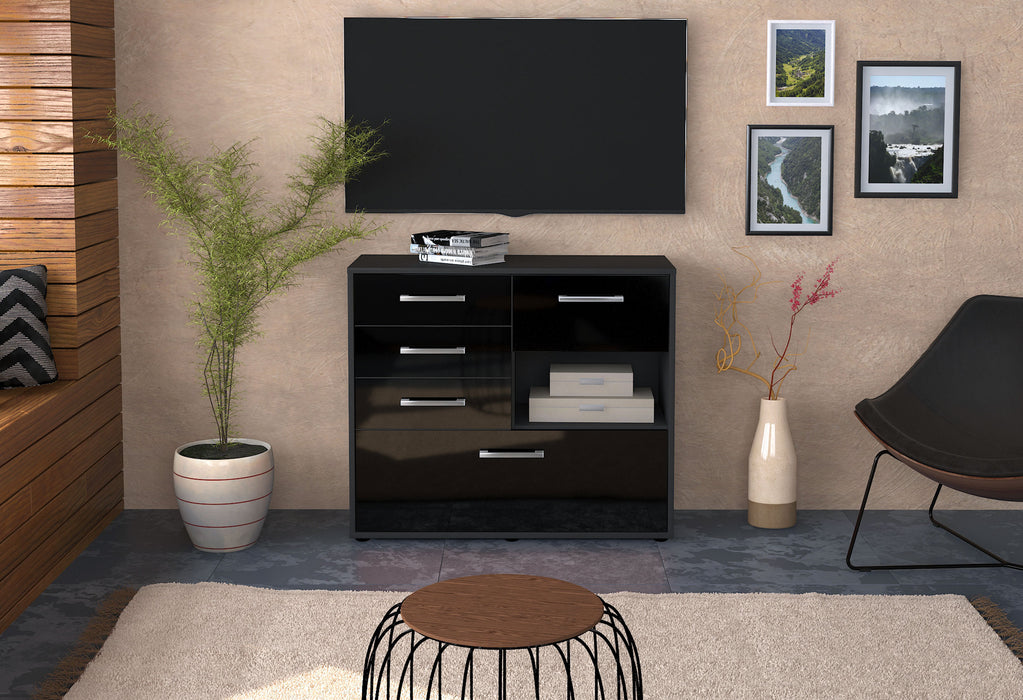 Sideboard Coco, Schwarz Front (92x79x35cm) - Stil.Zeit Möbel GmbH