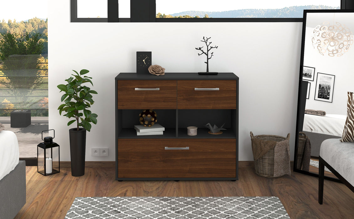 Sideboard Cosima, Walnuss Front (92x79x35cm) - Stil.Zeit Möbel GmbH