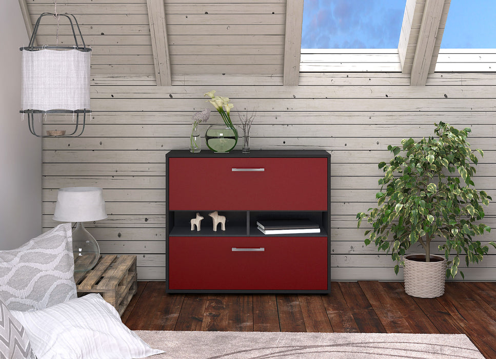 Sideboard Dalia, Rot Front (92x79x35cm) - Stil.Zeit Möbel GmbH