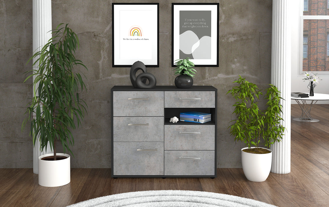 Sideboard Dariella, Beton Front (92x79x35cm) - Stil.Zeit Möbel GmbH