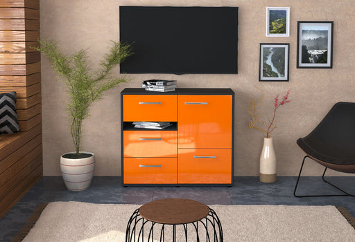 Sideboard Davina, Orange Front (92x79x35cm) - Stil.Zeit Möbel GmbH