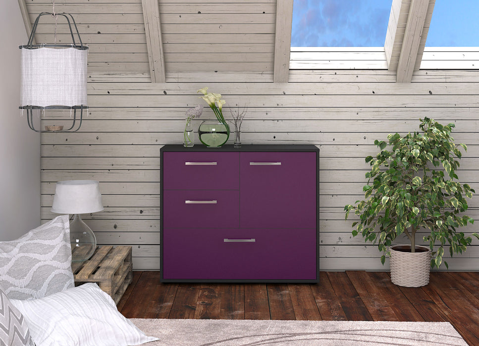 Sideboard Deanna, Lila Front (92x79x35cm) - Stil.Zeit Möbel GmbH