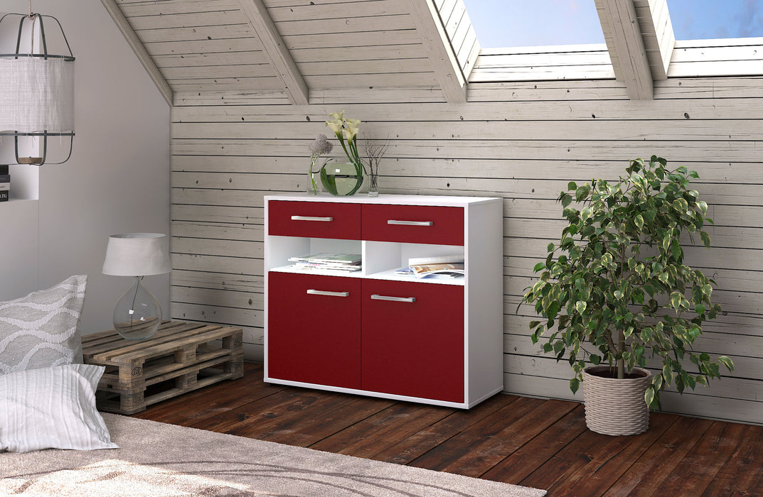 Sideboard Bruna, Rot Seite ( 92x79x35cm) - Stil.Zeit Möbel GmbH