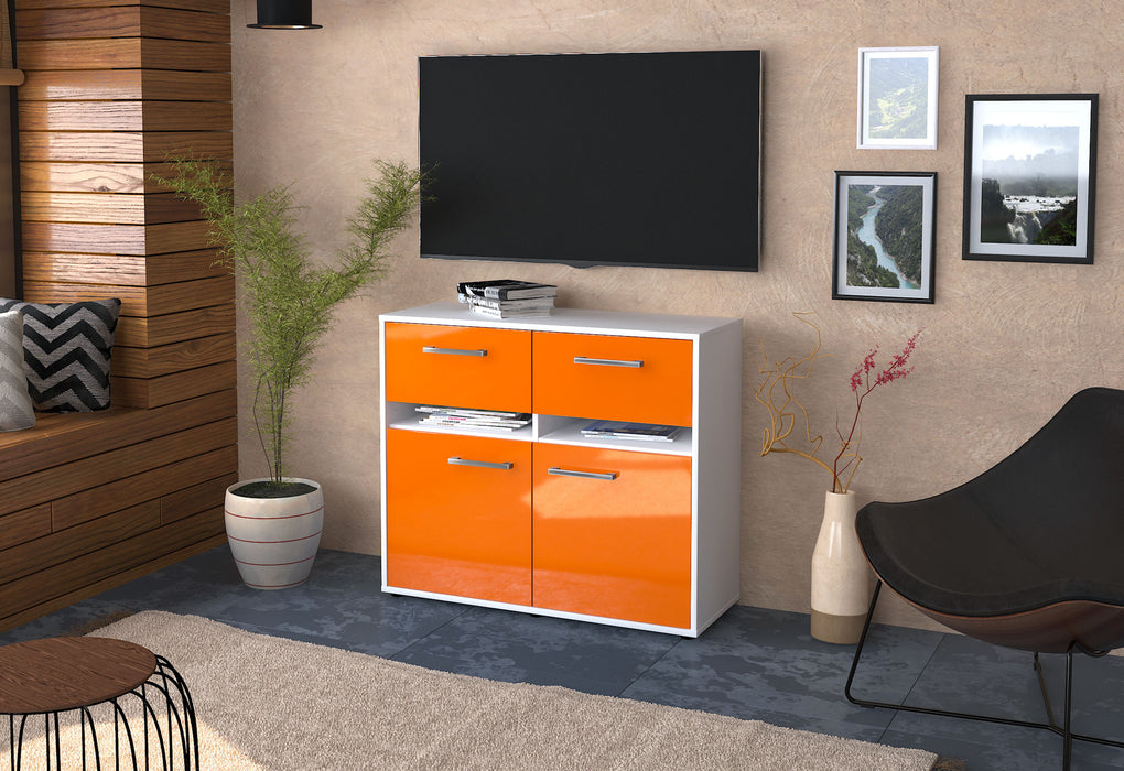 Sideboard Brunilde, Orange Seite ( 92x79x35cm) - Stil.Zeit Möbel GmbH