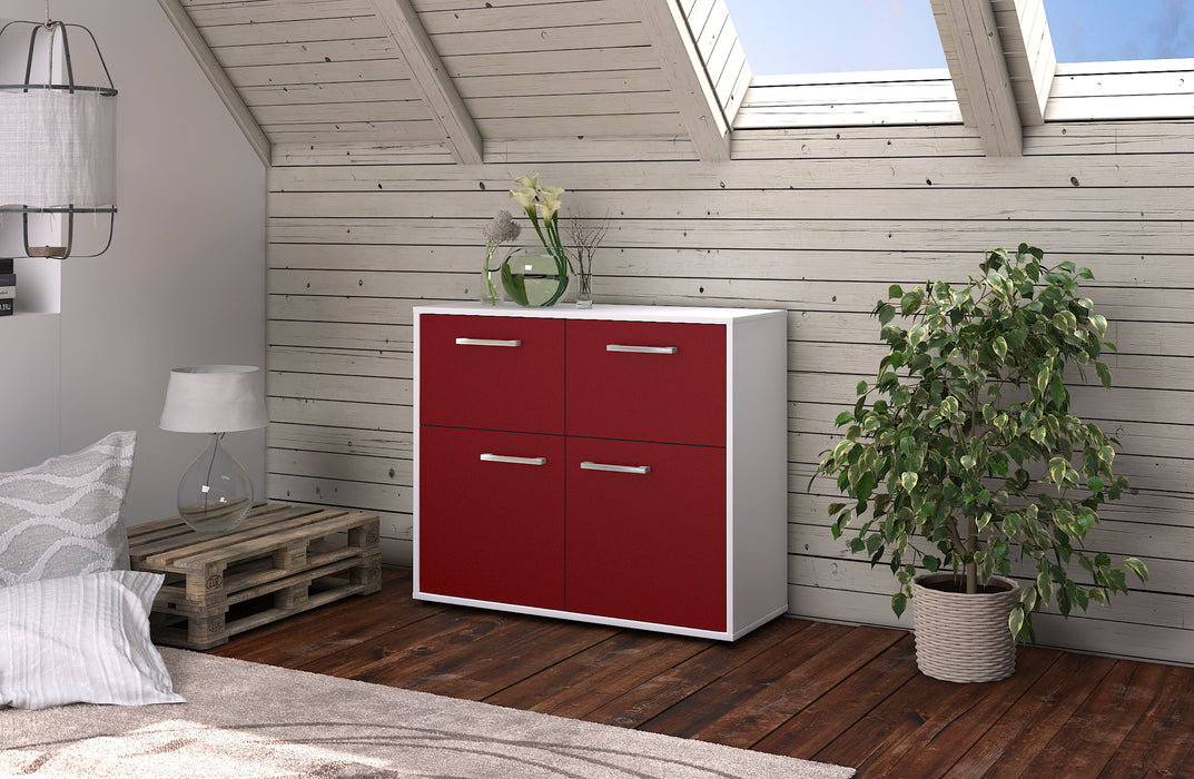 Sideboard Calliope, Rot Seite ( 92x79x35cm) - Stil.Zeit Möbel GmbH