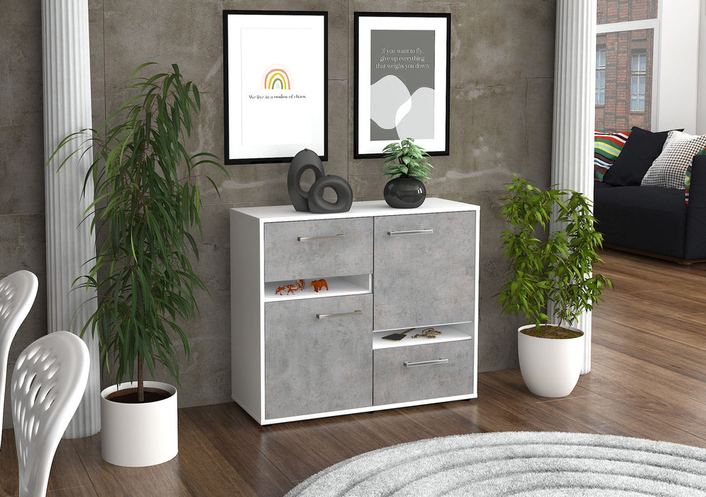 Sideboard Carlotta, Beton Seite ( 92x79x35cm) - Stil.Zeit Möbel GmbH