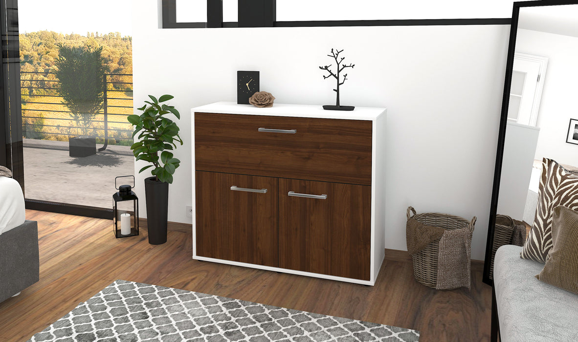 Sideboard Carolin, Walnuss Seite ( 92x79x35cm) - Stil.Zeit Möbel GmbH