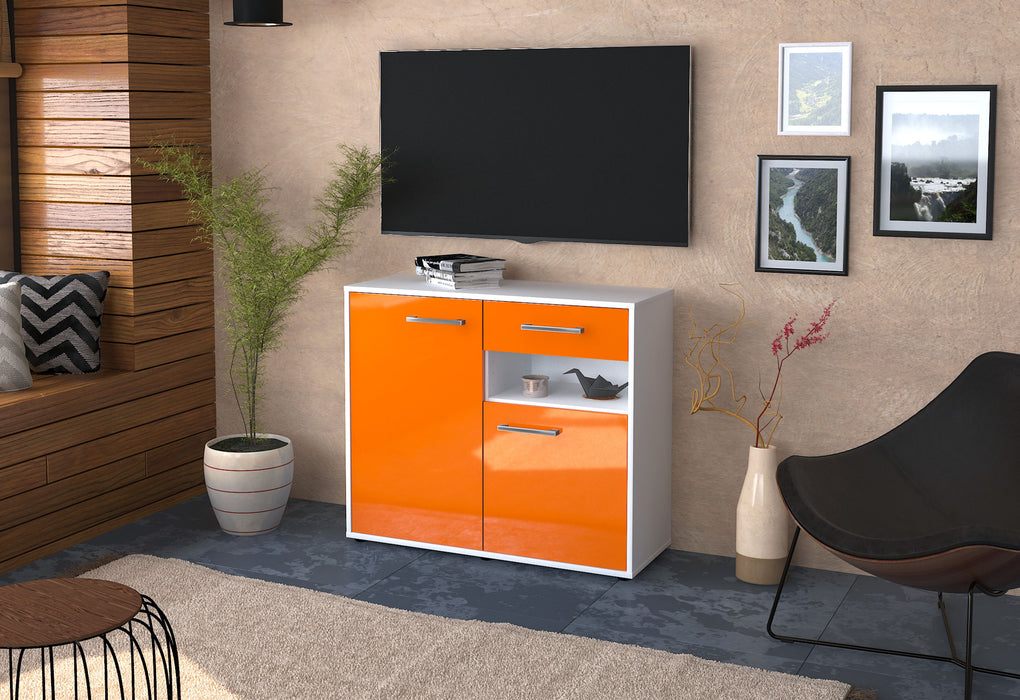 Sideboard Charlotta, Orange Seite ( 92x79x35cm) - Stil.Zeit Möbel GmbH