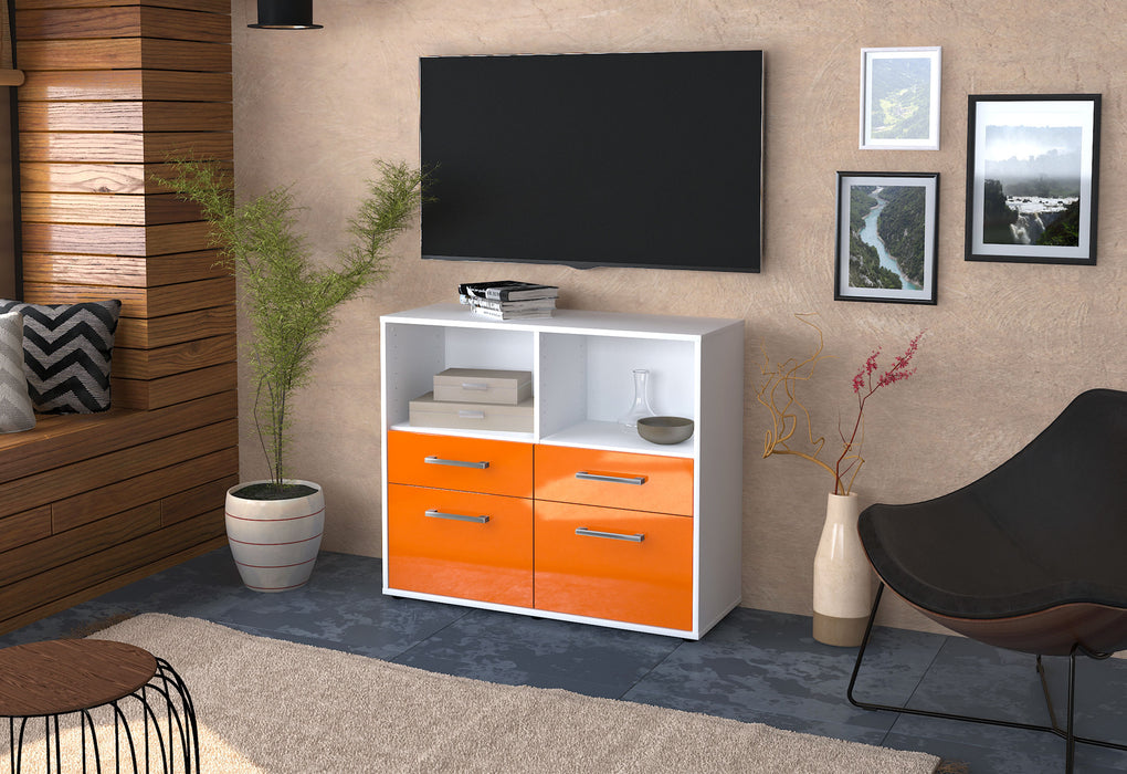 Sideboard Christine, Orange Seite ( 92x79x35cm) - Stil.Zeit Möbel GmbH