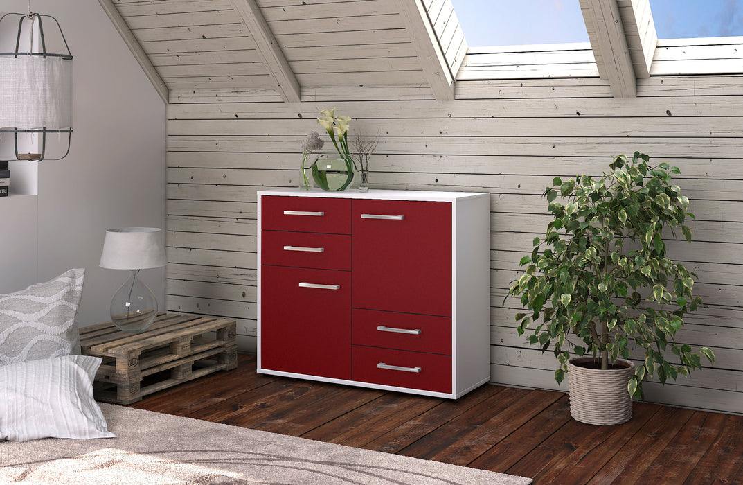 Sideboard Ciara, Rot Seite ( 92x79x35cm) - Stil.Zeit Möbel GmbH