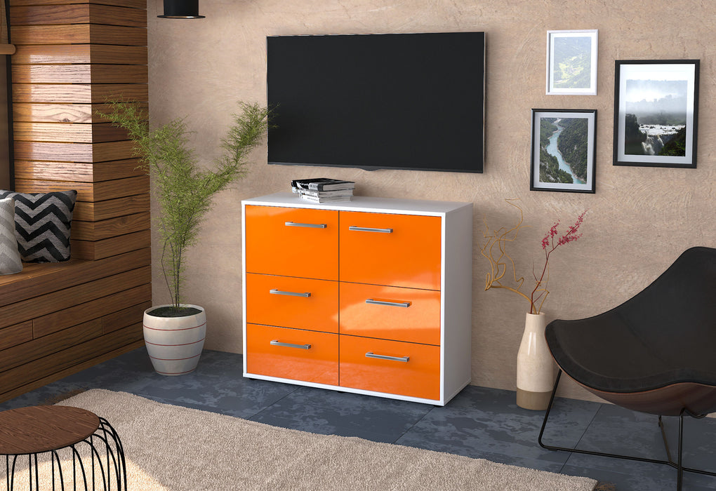 Sideboard Dana, Orange Seite ( 92x79x35cm) - Stil.Zeit Möbel GmbH