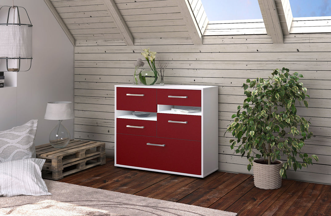 Sideboard Daria, Rot Seite ( 92x79x35cm) - Stil.Zeit Möbel GmbH