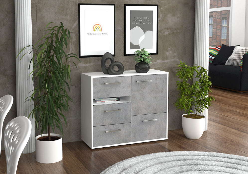 Sideboard Davina, Beton Seite ( 92x79x35cm) - Stil.Zeit Möbel GmbH