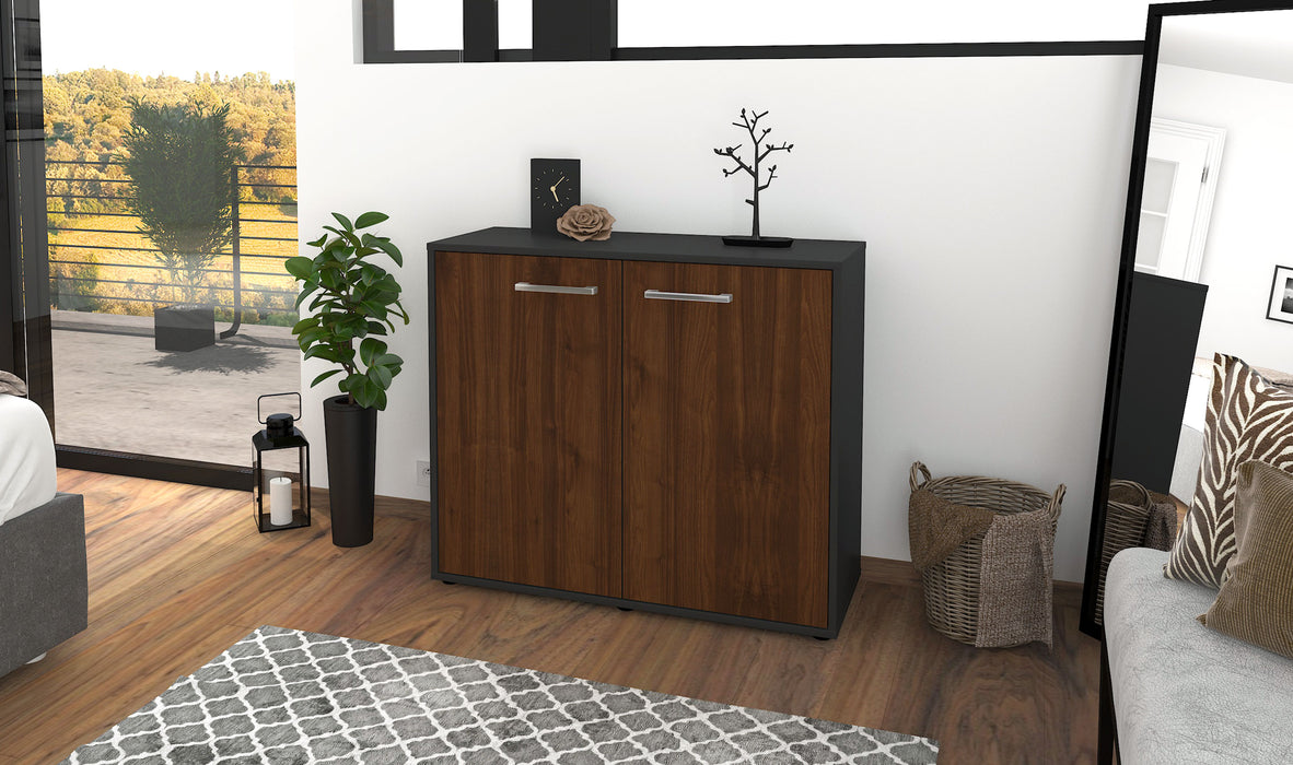 Sideboard Blanka, Walnuss Seite ( 92x79x35cm) - Stil.Zeit Möbel GmbH