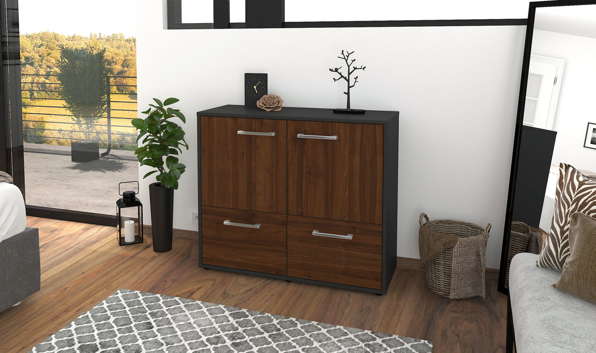 Sideboard Cara, Walnuss Seite ( 92x79x35cm) - Stil.Zeit Möbel GmbH