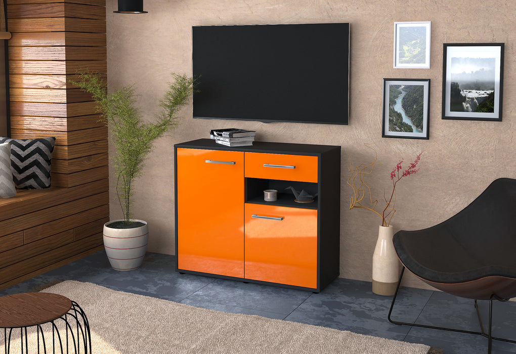 Sideboard Charlotta, Orange Seite ( 92x79x35cm) - Stil.Zeit Möbel GmbH