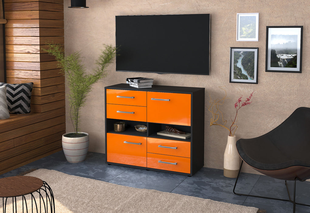 Sideboard Claudia, Orange Seite ( 92x79x35cm) - Stil.Zeit Möbel GmbH