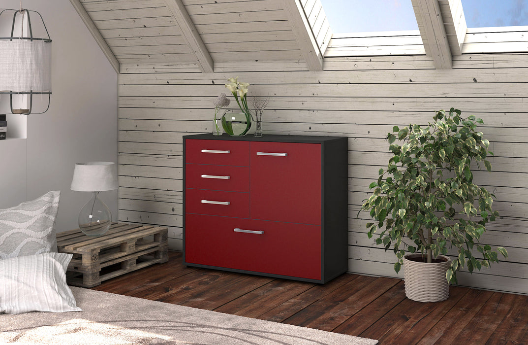 Sideboard Corina, Rot Seite ( 92x79x35cm) - Stil.Zeit Möbel GmbH