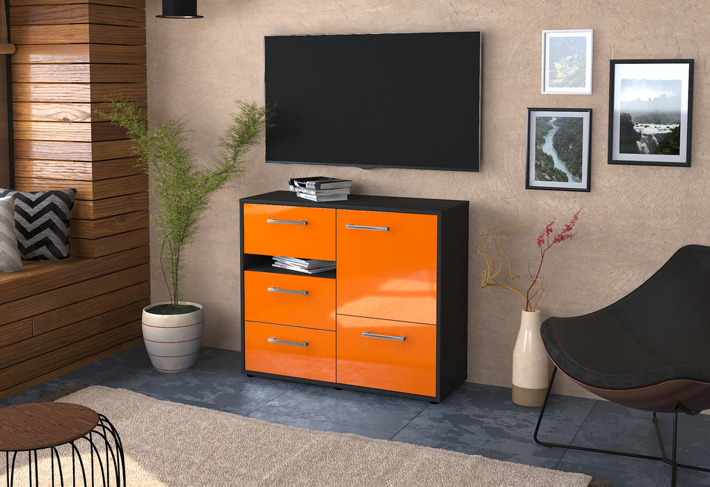 Sideboard Davina, Orange Seite ( 92x79x35cm) - Stil.Zeit Möbel GmbH