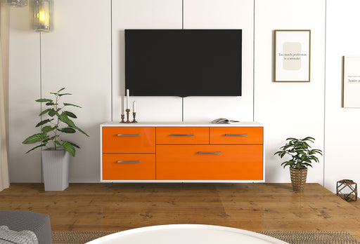 Lowboard Fresno, Orange Front ( 136x49x35cm) - Dekati GmbH