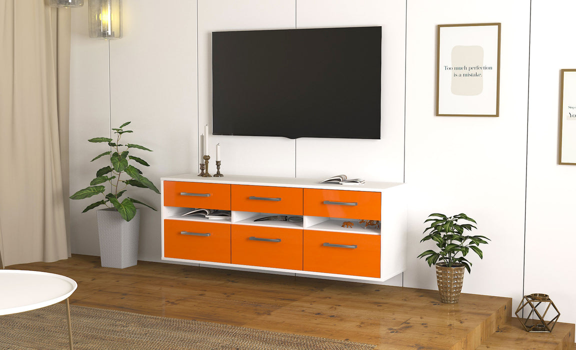 Lowboard Raleigh, Orange Seite ( 136x49x35cm) - Dekati GmbH