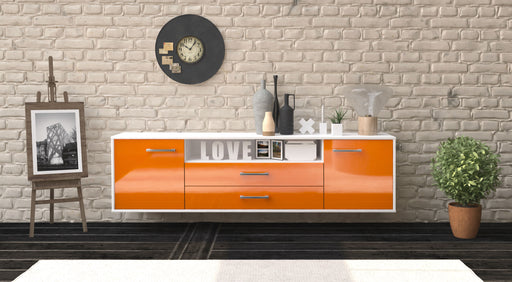 Lowboard Stockton, Orange Front (180x49x35cm) - Dekati GmbH
