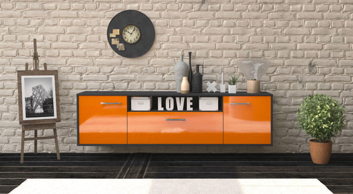 Lowboard Pittsburgh, Orange Front (180x49x35cm) - Dekati GmbH