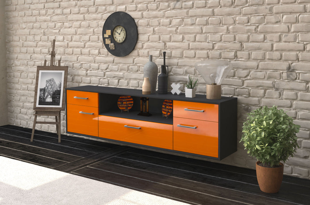 Lowboard Lubbock, Orange Seite (180x49x35cm) - Dekati GmbH