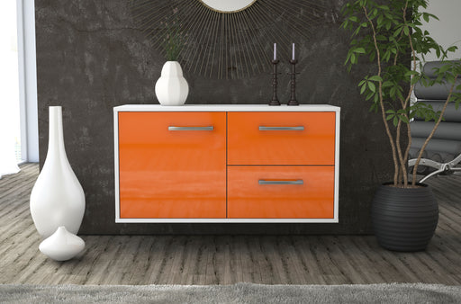 Lowboard hängend mit Griffen Chicago, Orange Front ( 92x49x35cm) - Stil.Zeit Möbel GmbH
