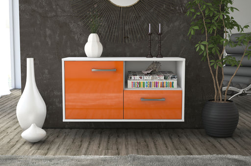 Lowboard hängend mit Griffen Houston, Orange Front ( 92x49x35cm) - Stil.Zeit Möbel GmbH