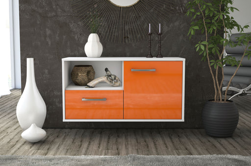 Lowboard hängend mit Griffen Phoenix, Orange Front ( 92x49x35cm) - Stil.Zeit Möbel GmbH