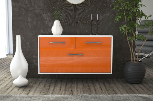 Lowboard hängend mit Griffen San Diego, Orange Front ( 92x49x35cm) - Stil.Zeit Möbel GmbH