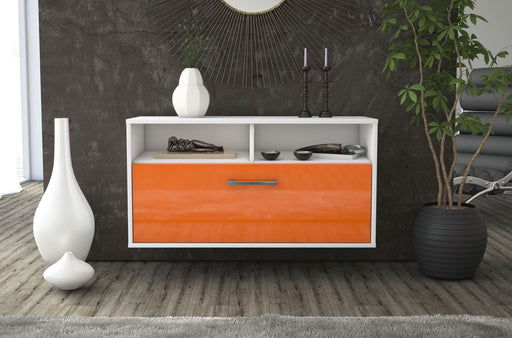 Lowboard hängend mit Griffen Dallas, Orange Front ( 92x49x35cm) - Stil.Zeit Möbel GmbH