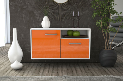 Lowboard hängend mit Griffen Detroit, Orange Front ( 92x49x35cm) - Stil.Zeit Möbel GmbH
