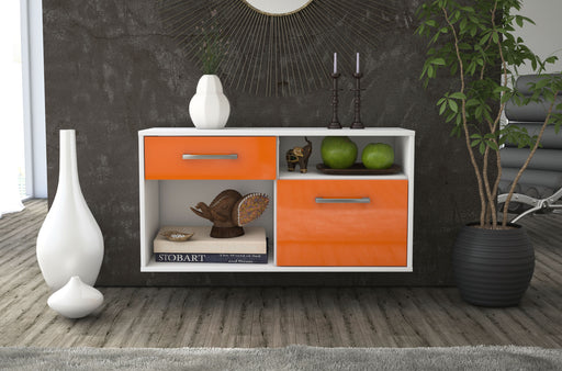 Lowboard hängend mit Griffen Indianapolis, Orange Front ( 92x49x35cm) - Stil.Zeit Möbel GmbH