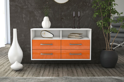 Lowboard hängend mit Griffen El Paso, Orange Front ( 92x49x35cm) - Stil.Zeit Möbel GmbH