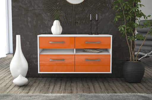 Lowboard hängend mit Griffen Milwaukee, Orange Front ( 92x49x35cm) - Stil.Zeit Möbel GmbH